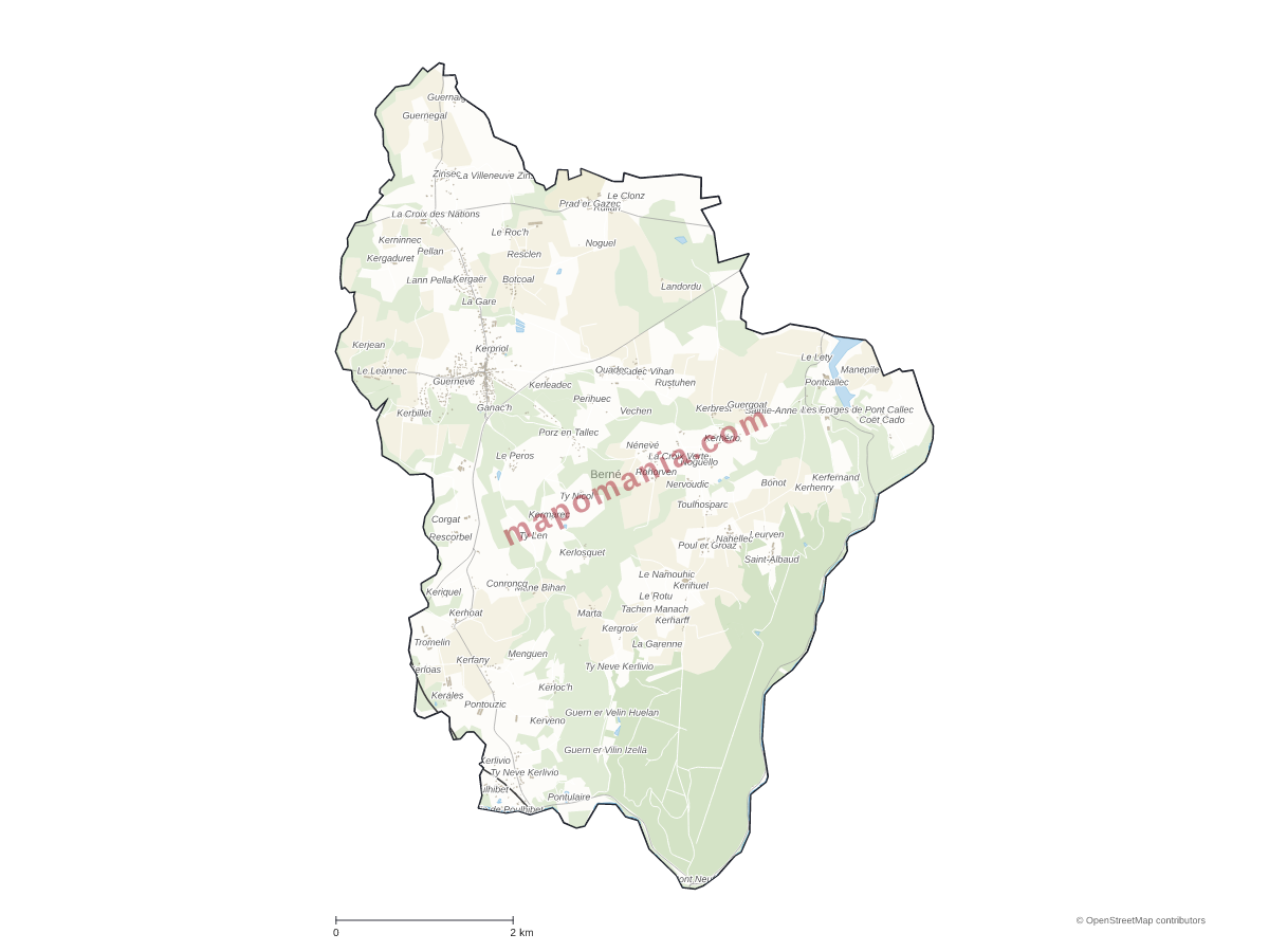 Carte de Berné à personnaliser