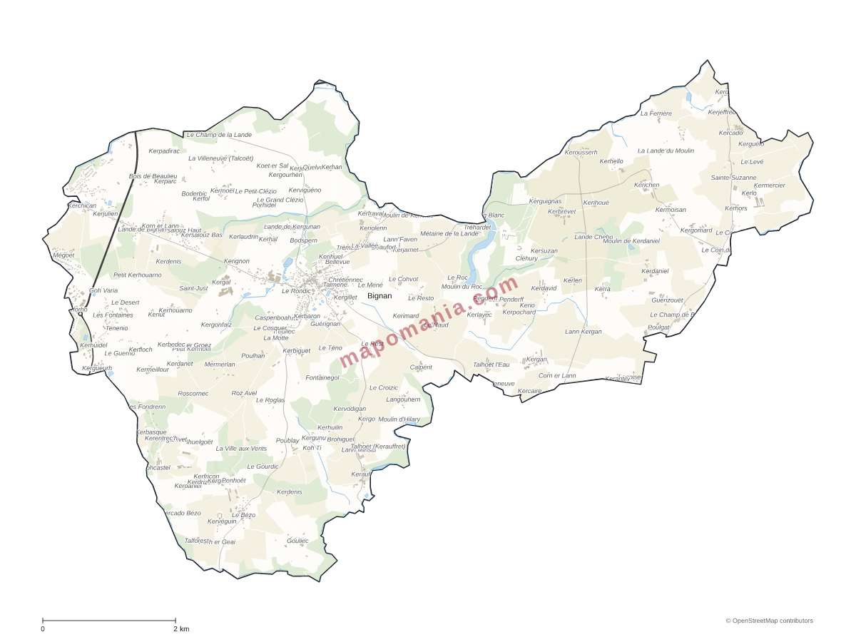 Carte de Bignan à personnaliser
