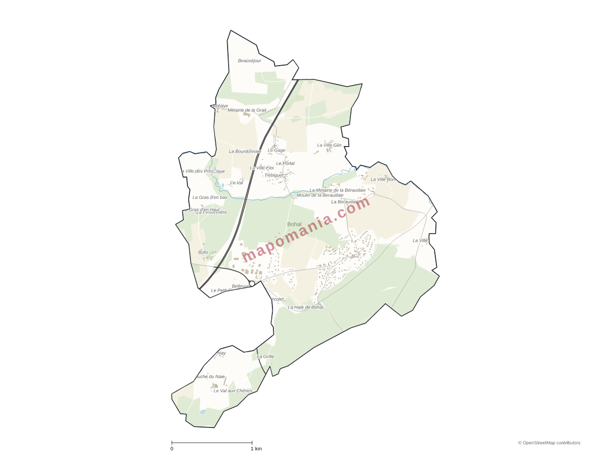 Carte de Bohal à personnaliser
