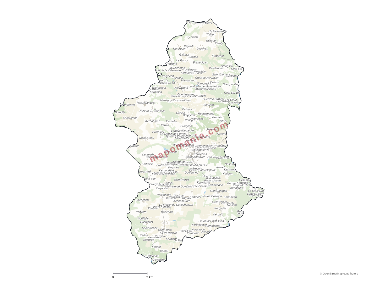 Carte de Bubry à personnaliser