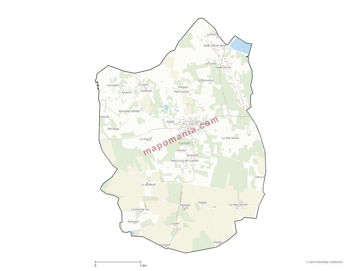 Carte de Camoël à personnaliser