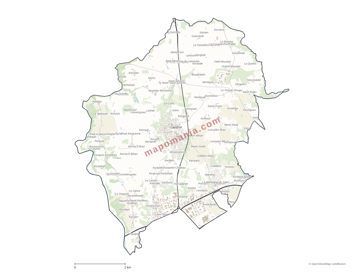 Carte de Caudan à personnaliser