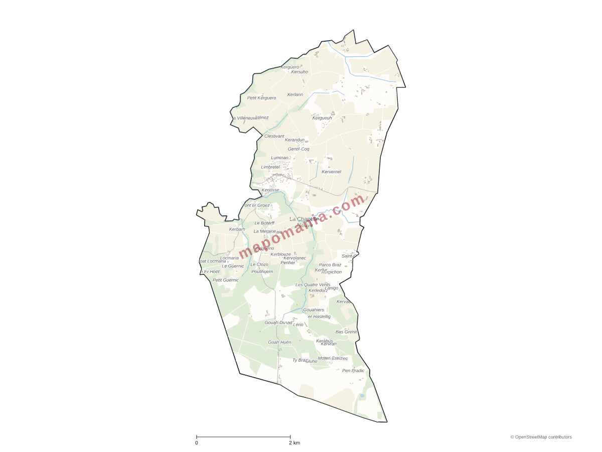 Carte de La Chapelle-Neuve à personnaliser