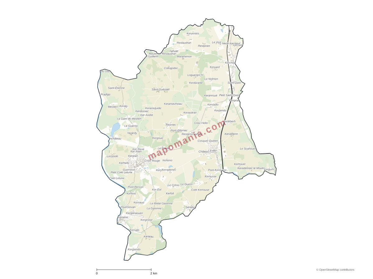 Carte de Cléguer à personnaliser