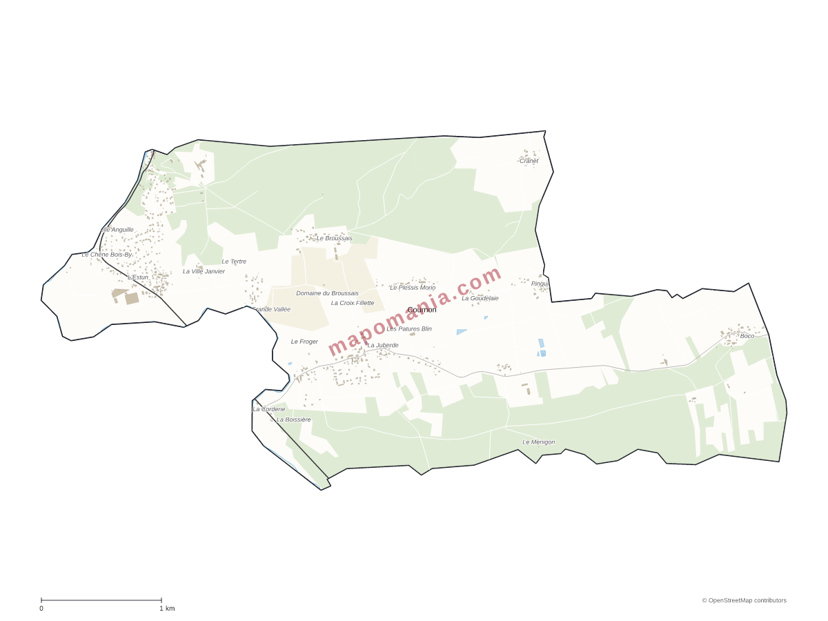 Carte de Cournon à personnaliser
