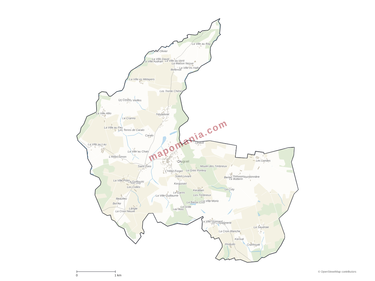 Carte de Cruguel à personnaliser
