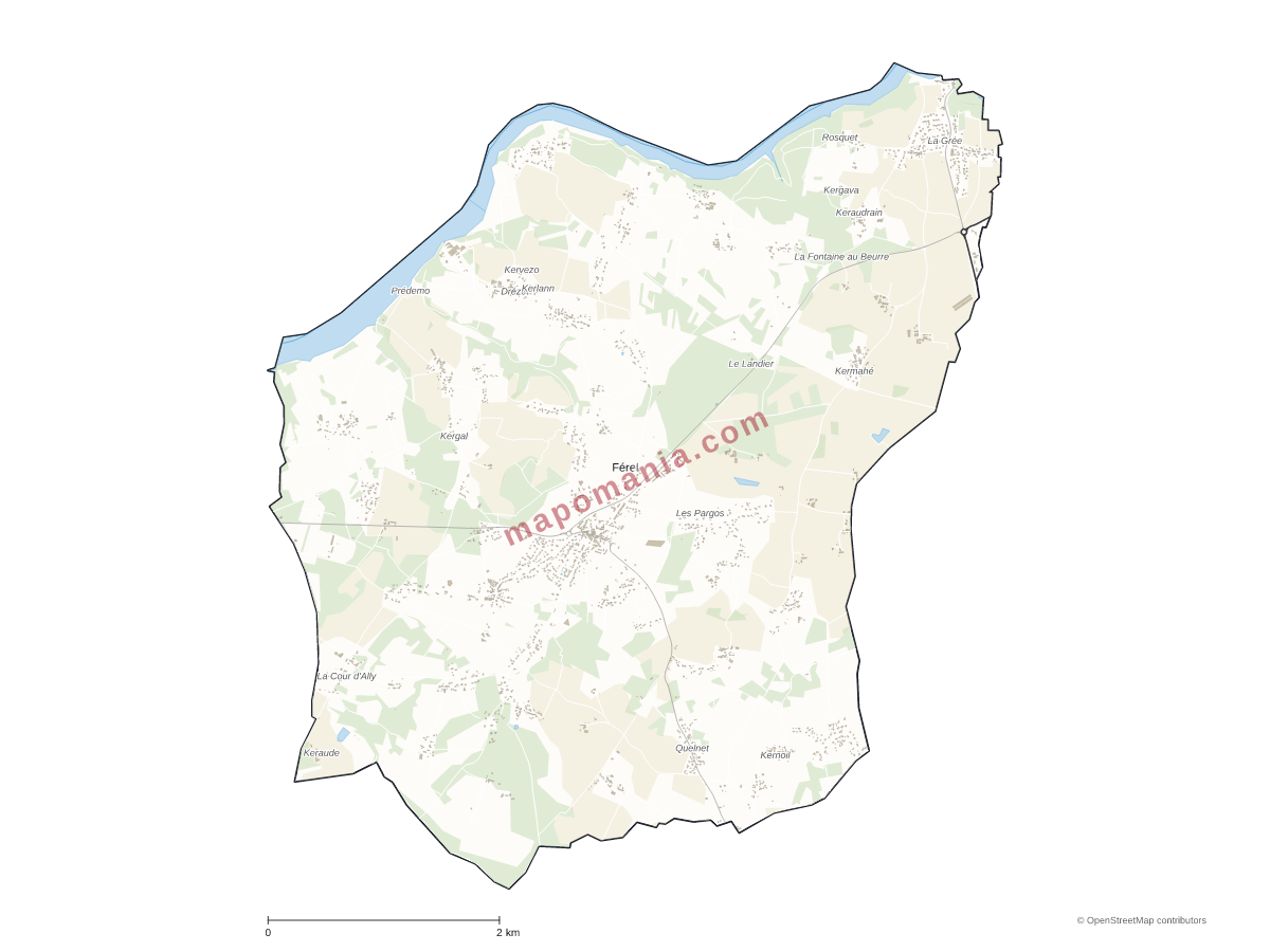 Carte de Férel à personnaliser