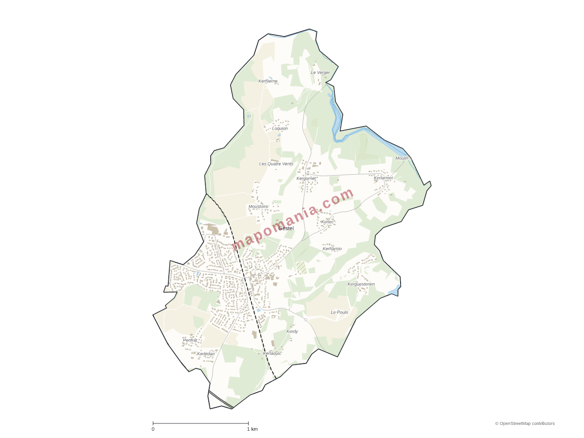 Carte de Gestel à personnaliser
