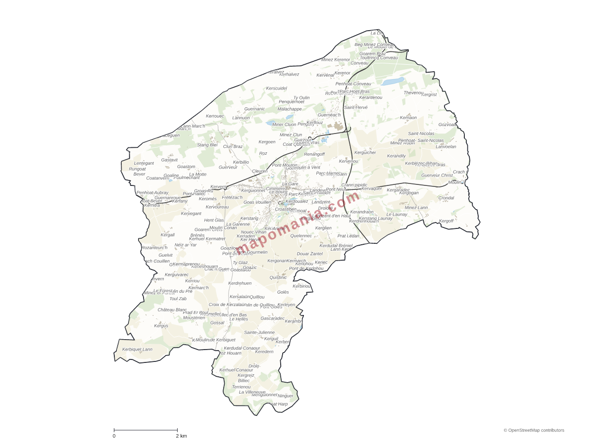 Carte de Gourin à personnaliser