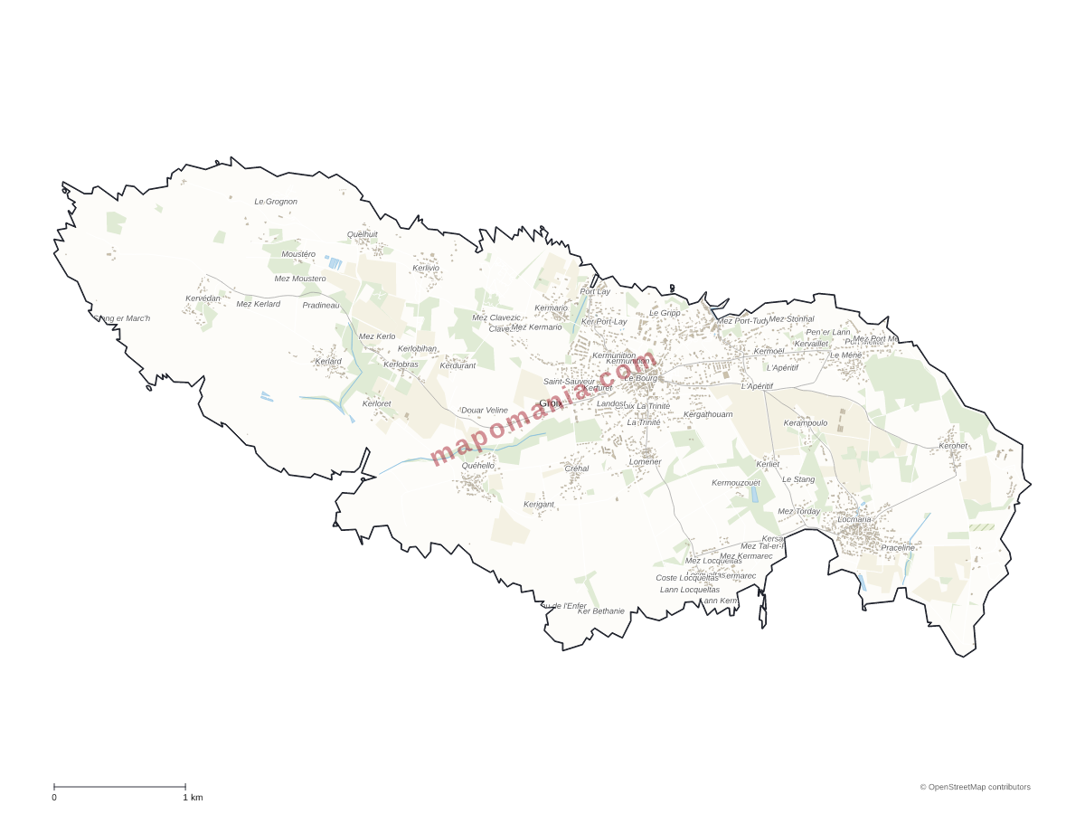 Carte de Groix à personnaliser