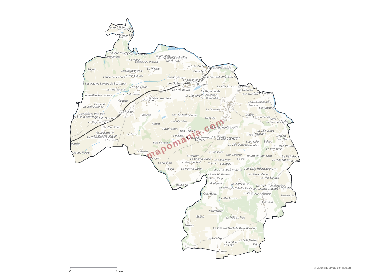 Carte de Guégon à personnaliser