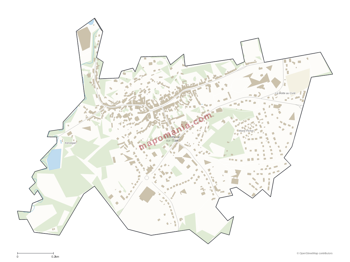 Carte de Guémené-sur-Scorff à personnaliser