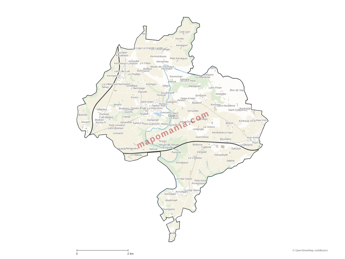 Carte de Guénin à personnaliser
