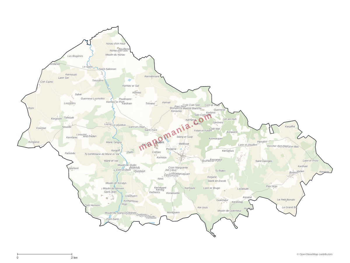 Carte de Guern à personnaliser