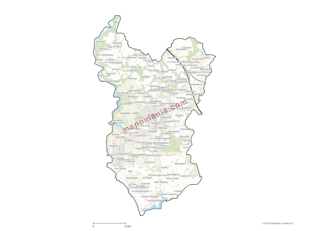 Carte de Guidel à personnaliser