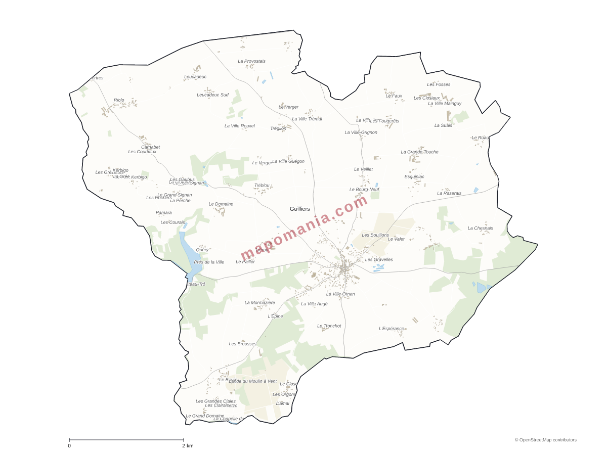 Carte de Guilliers à personnaliser