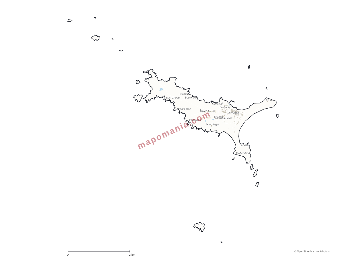 Carte de Île-d'Houat à personnaliser