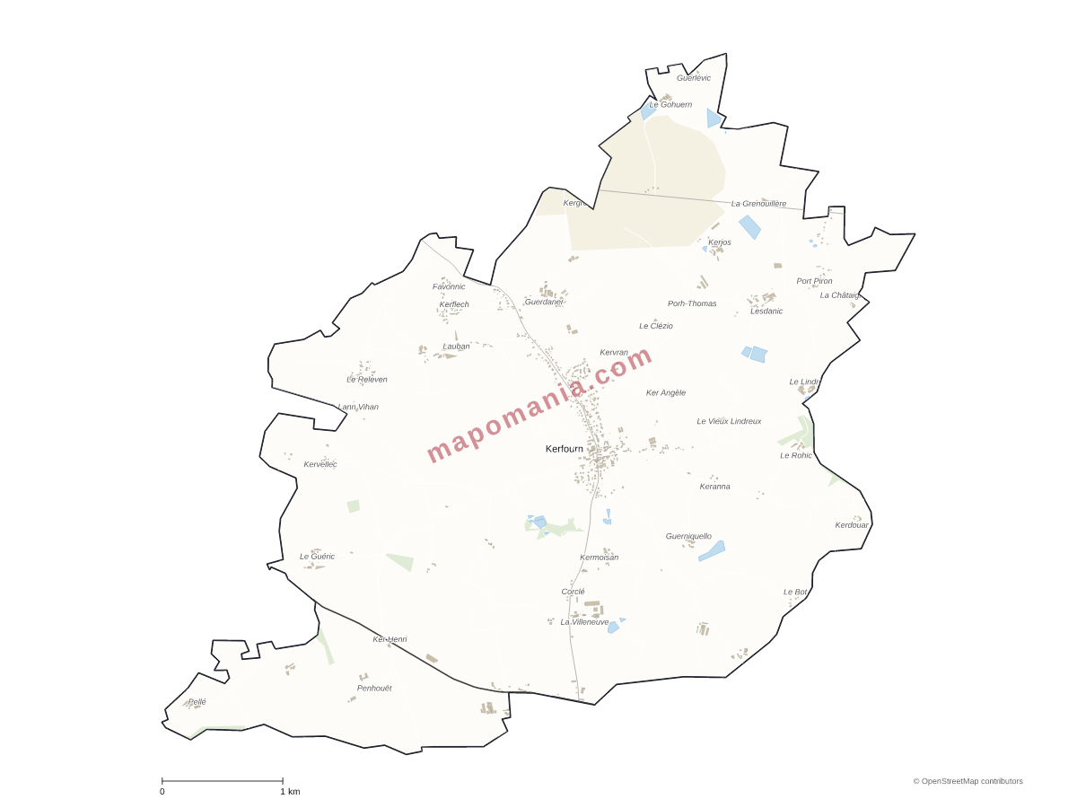Carte de Kerfourn à personnaliser