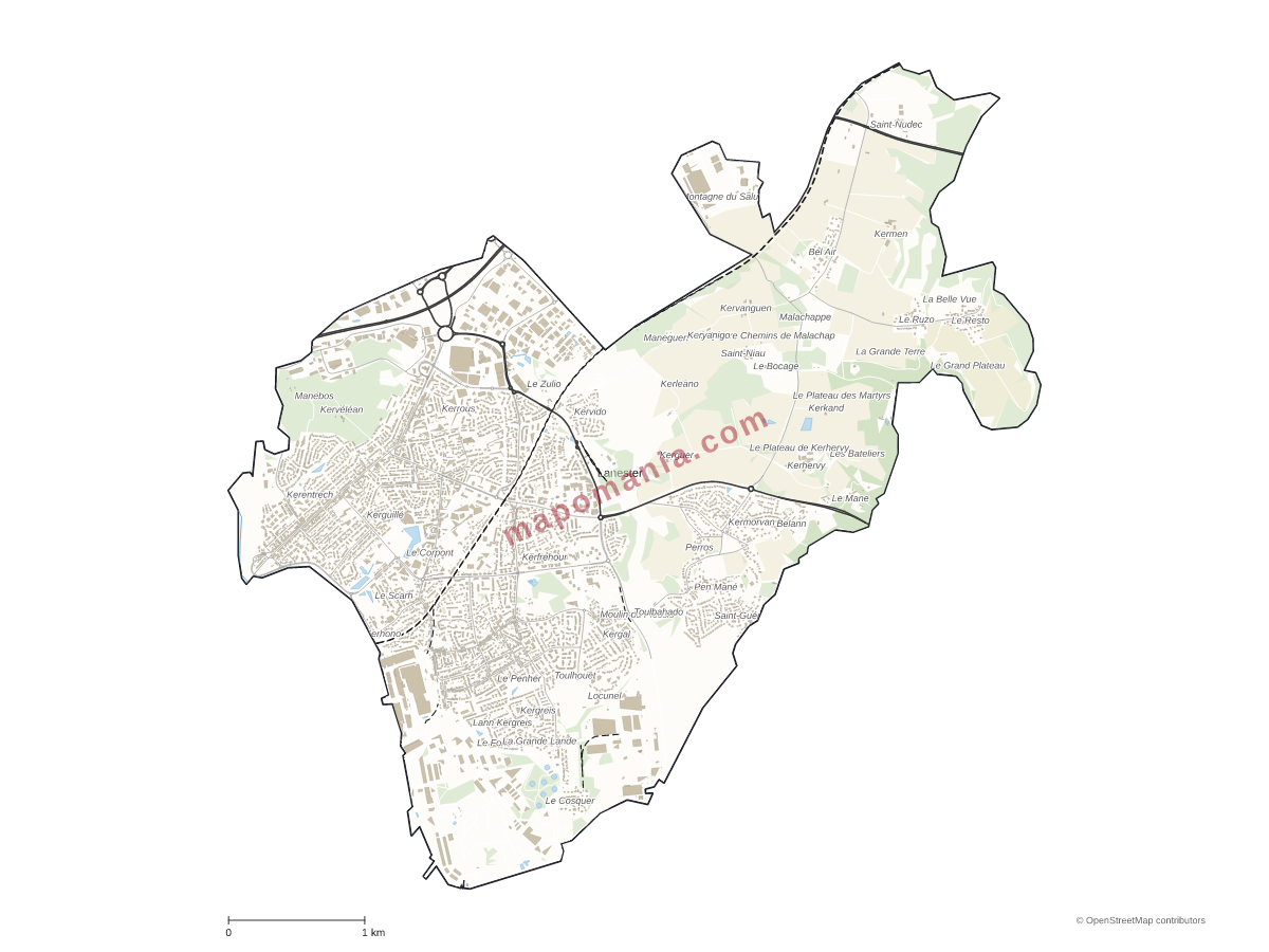 Carte de Lanester à personnaliser