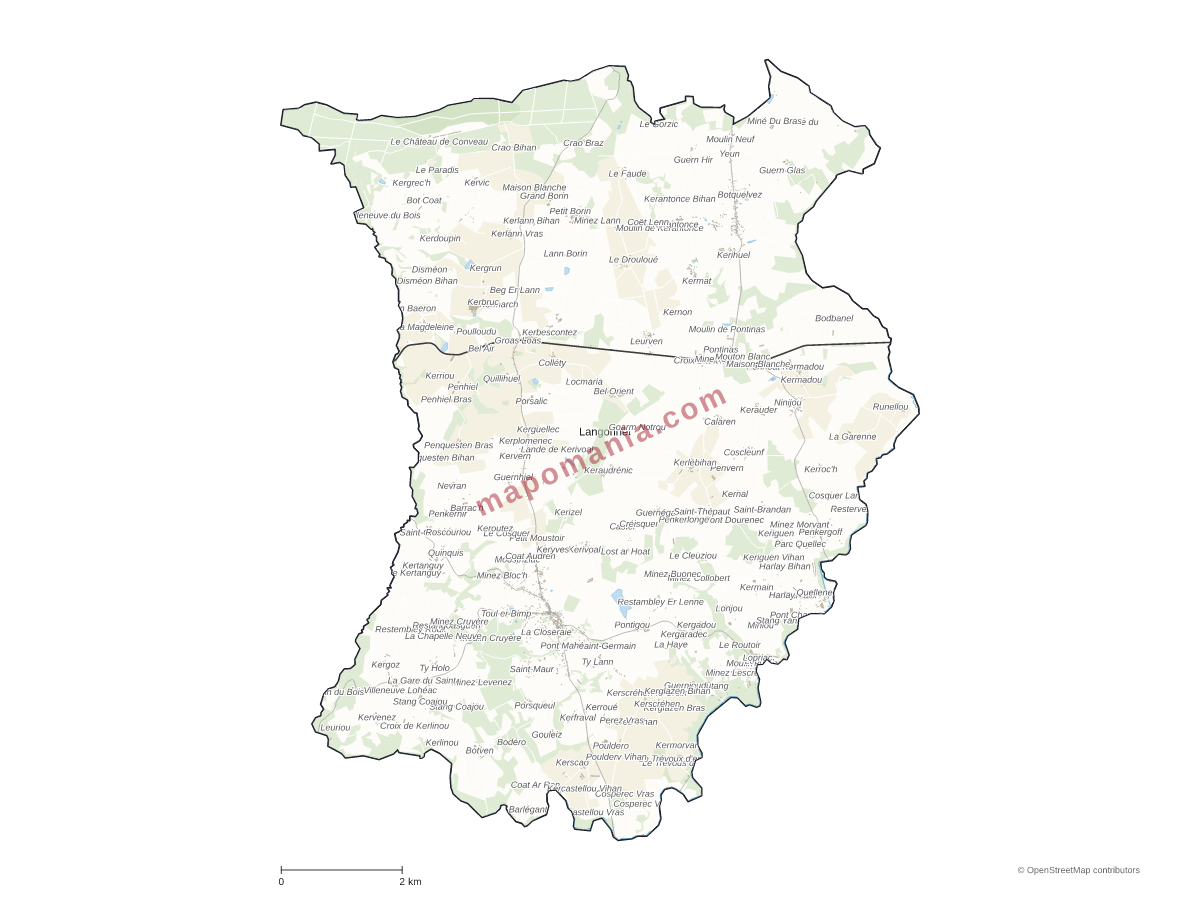 Carte de Langonnet à personnaliser
