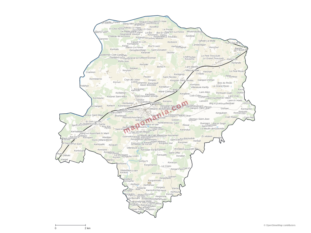 Carte de Languidic à personnaliser