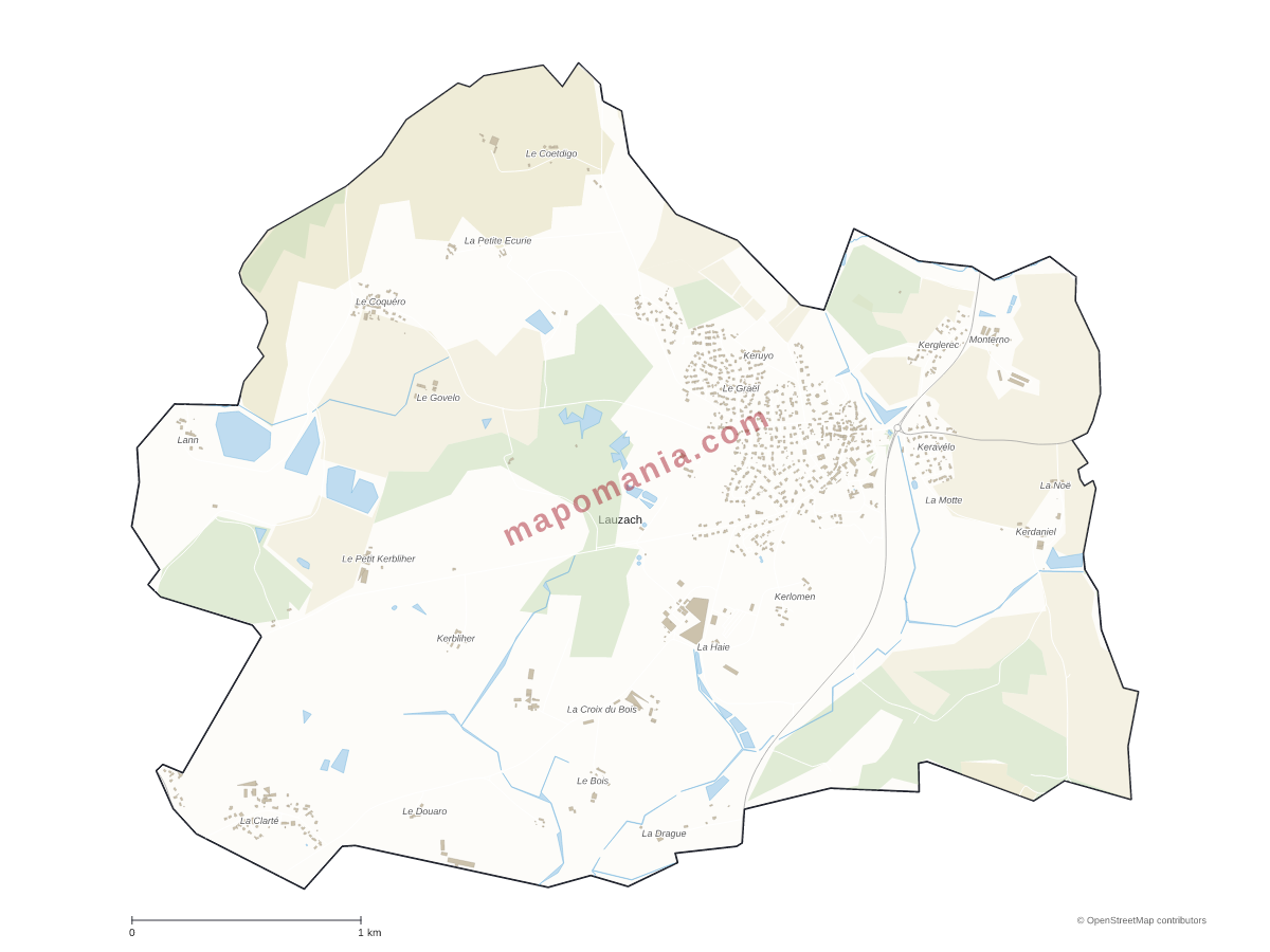 Carte de Lauzach à personnaliser