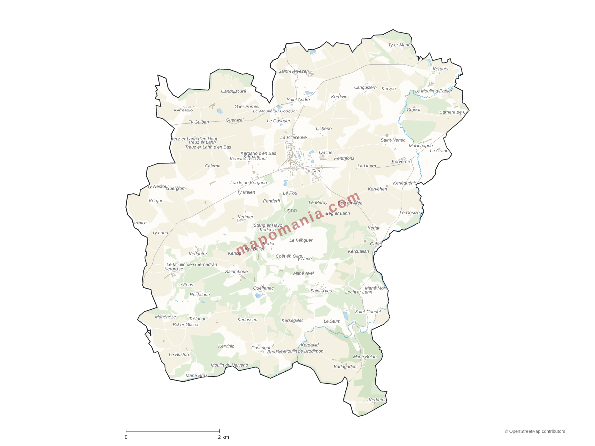 Carte de Lignol à personnaliser