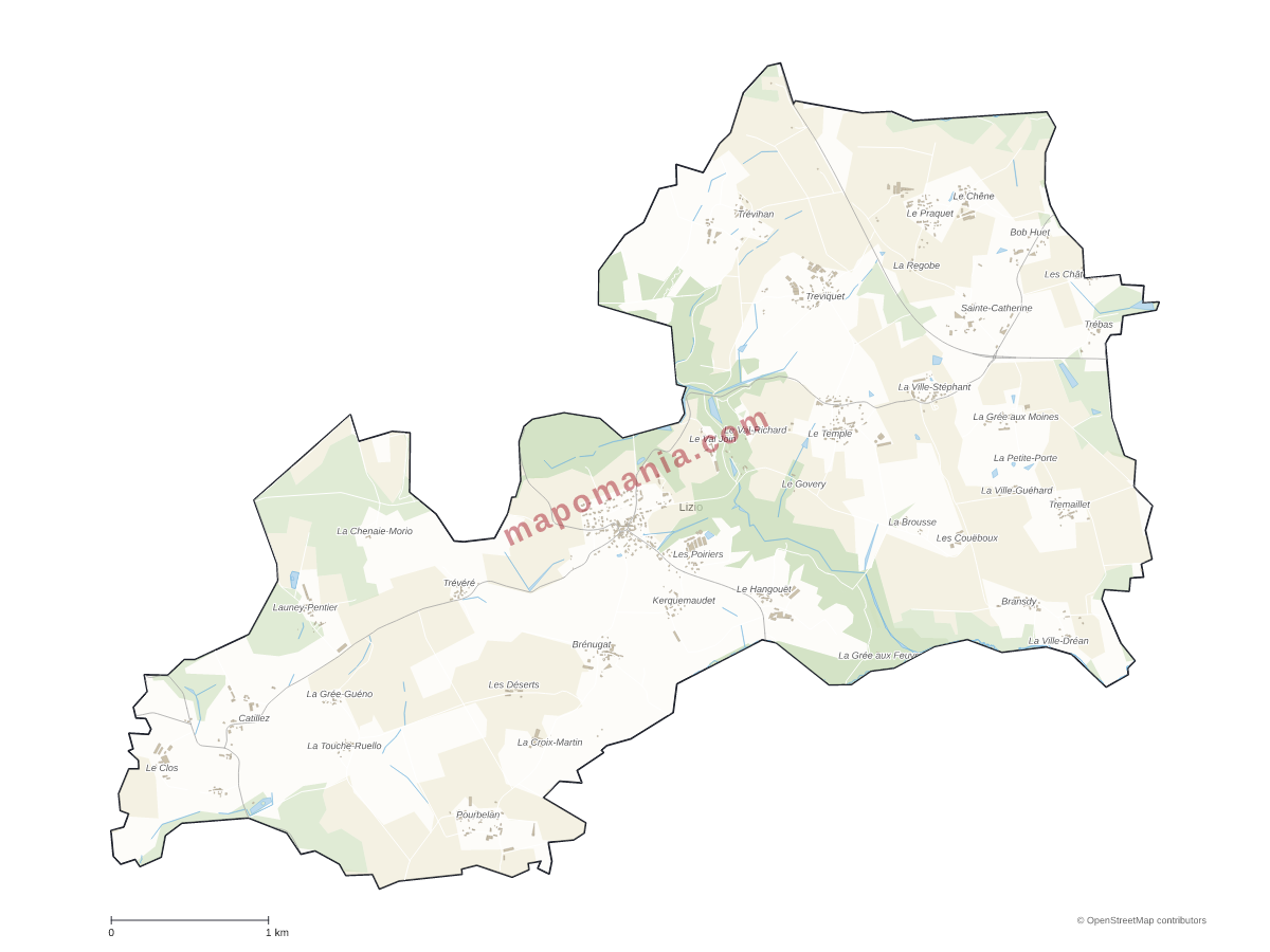Carte de Lizio à personnaliser