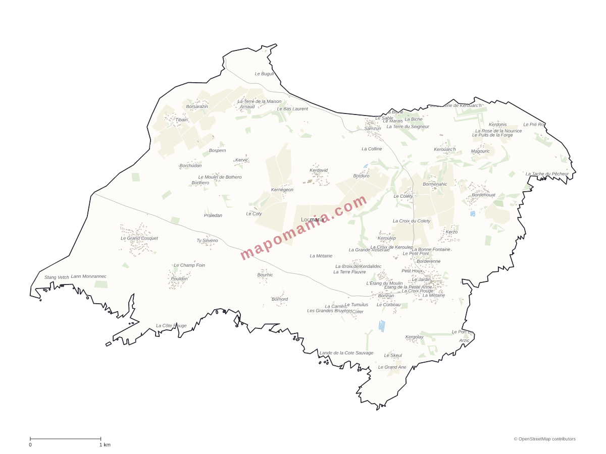 Carte de Locmaria à personnaliser