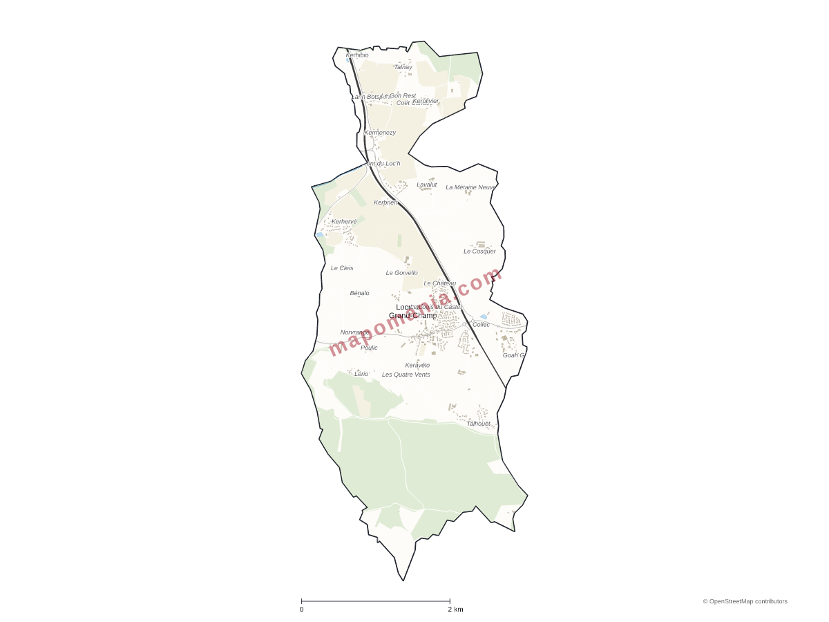 Carte de Locmaria-Grand-Champ à personnaliser