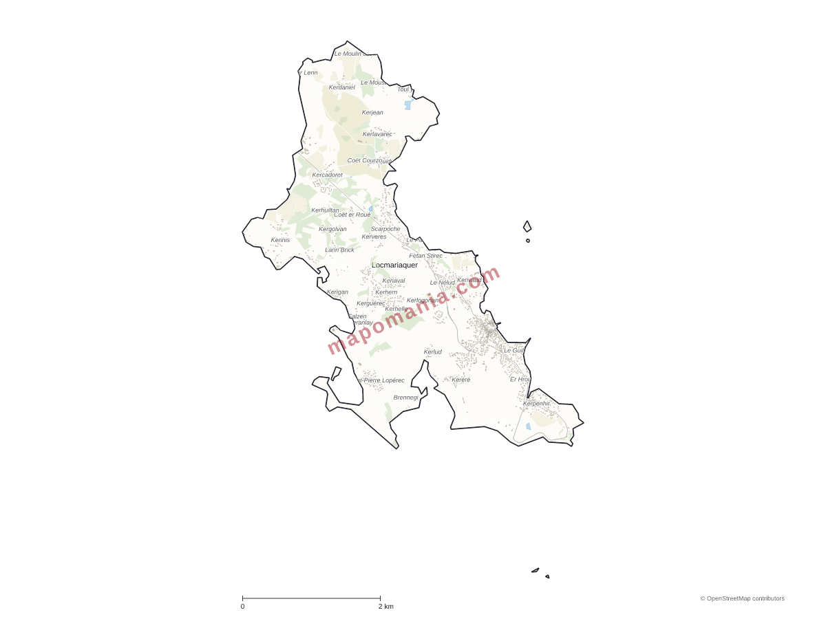 Carte de Locmariaquer à personnaliser