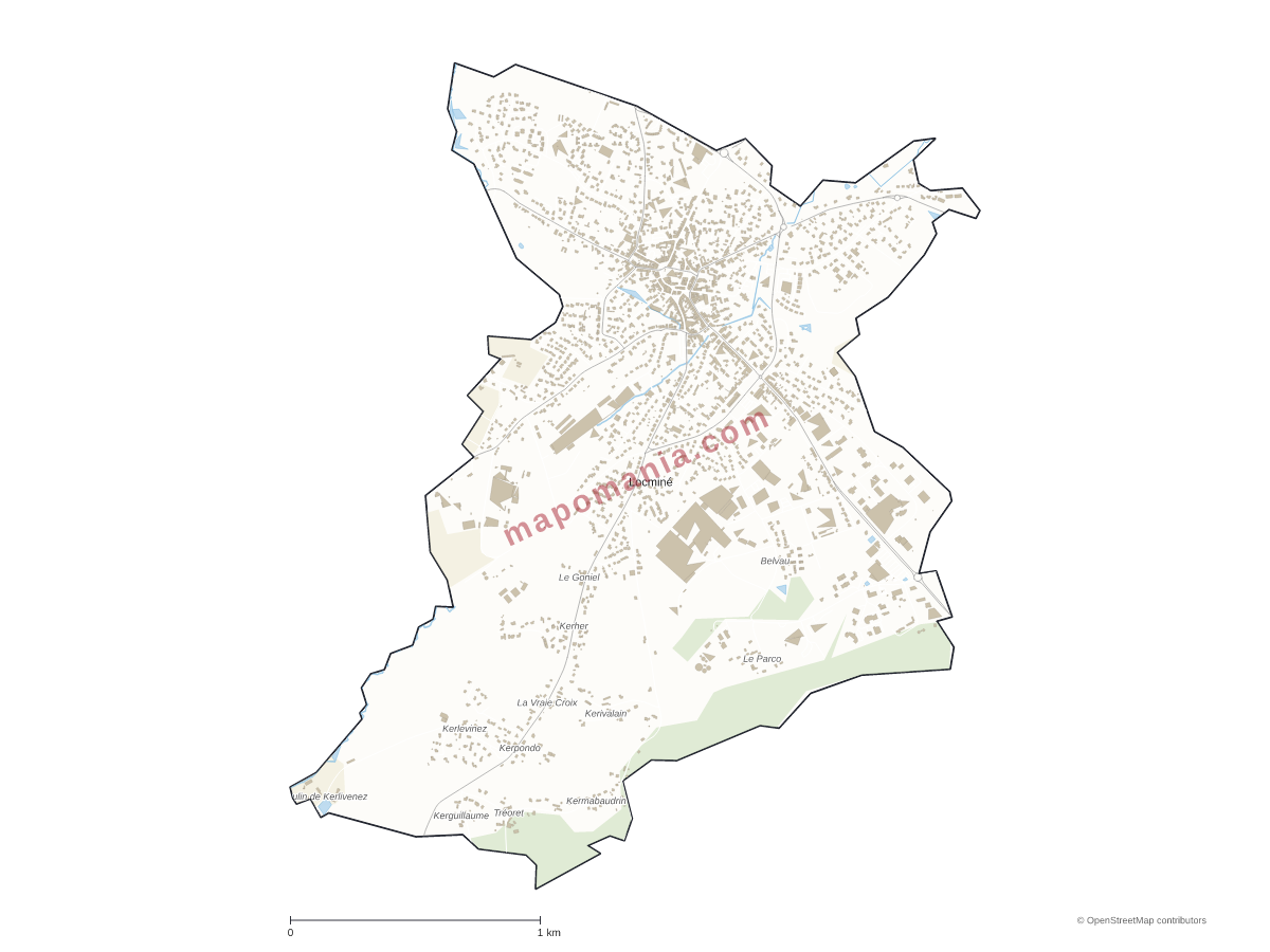 Carte de Locminé à personnaliser