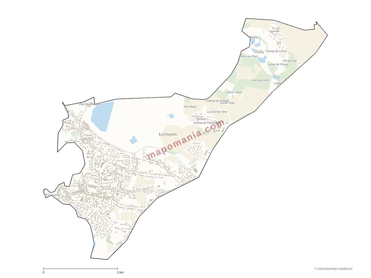 Carte de Locmiquélic à personnaliser