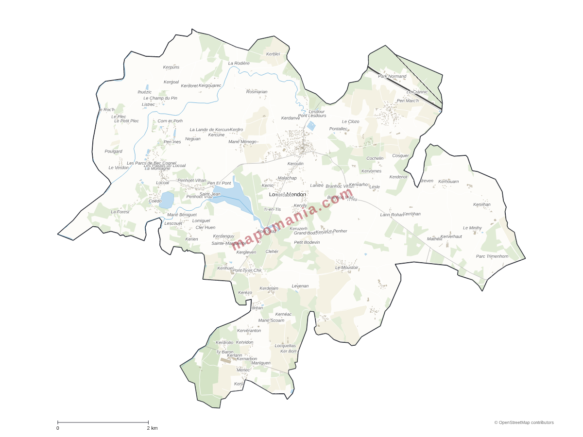 Carte de Locoal-Mendon à personnaliser