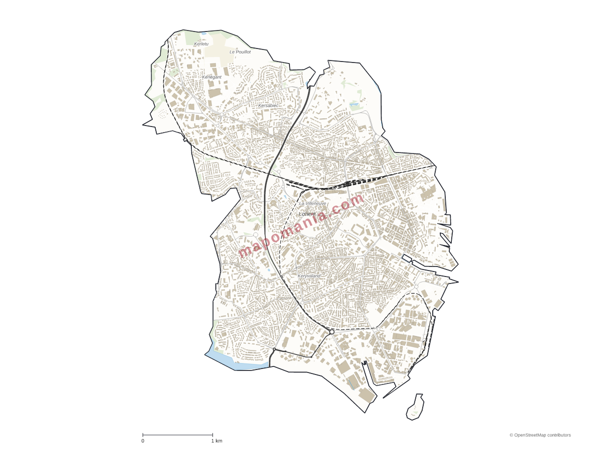 Carte de Lorient à personnaliser
