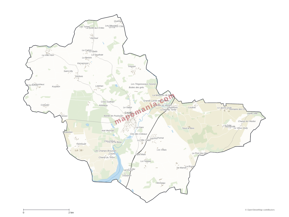 Carte de Loyat à personnaliser