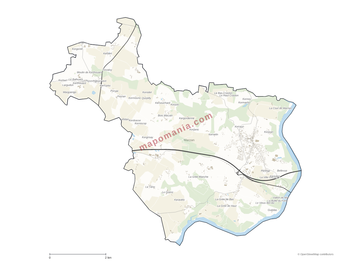 Carte de Marzan à personnaliser
