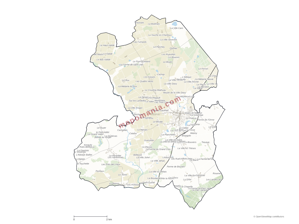 Carte de Mauron à personnaliser