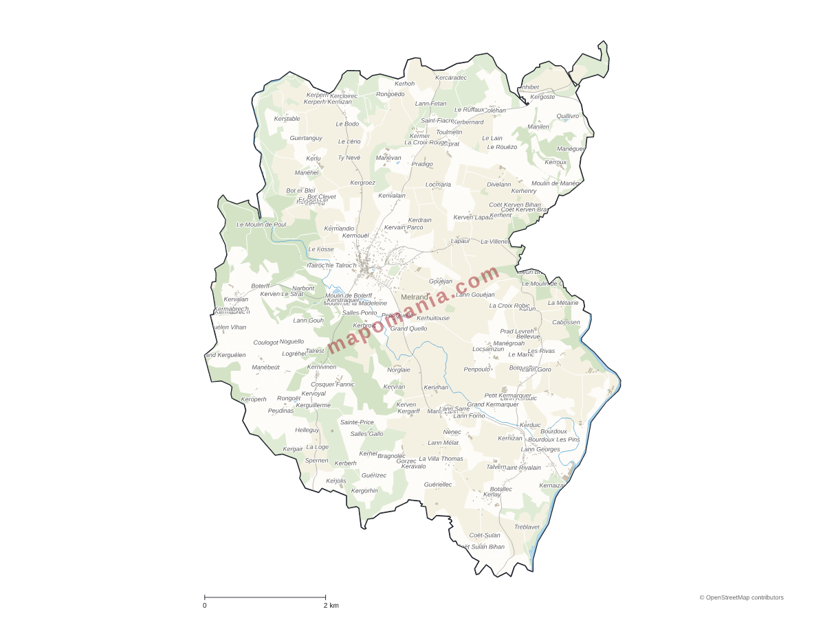 Carte de Melrand à personnaliser
