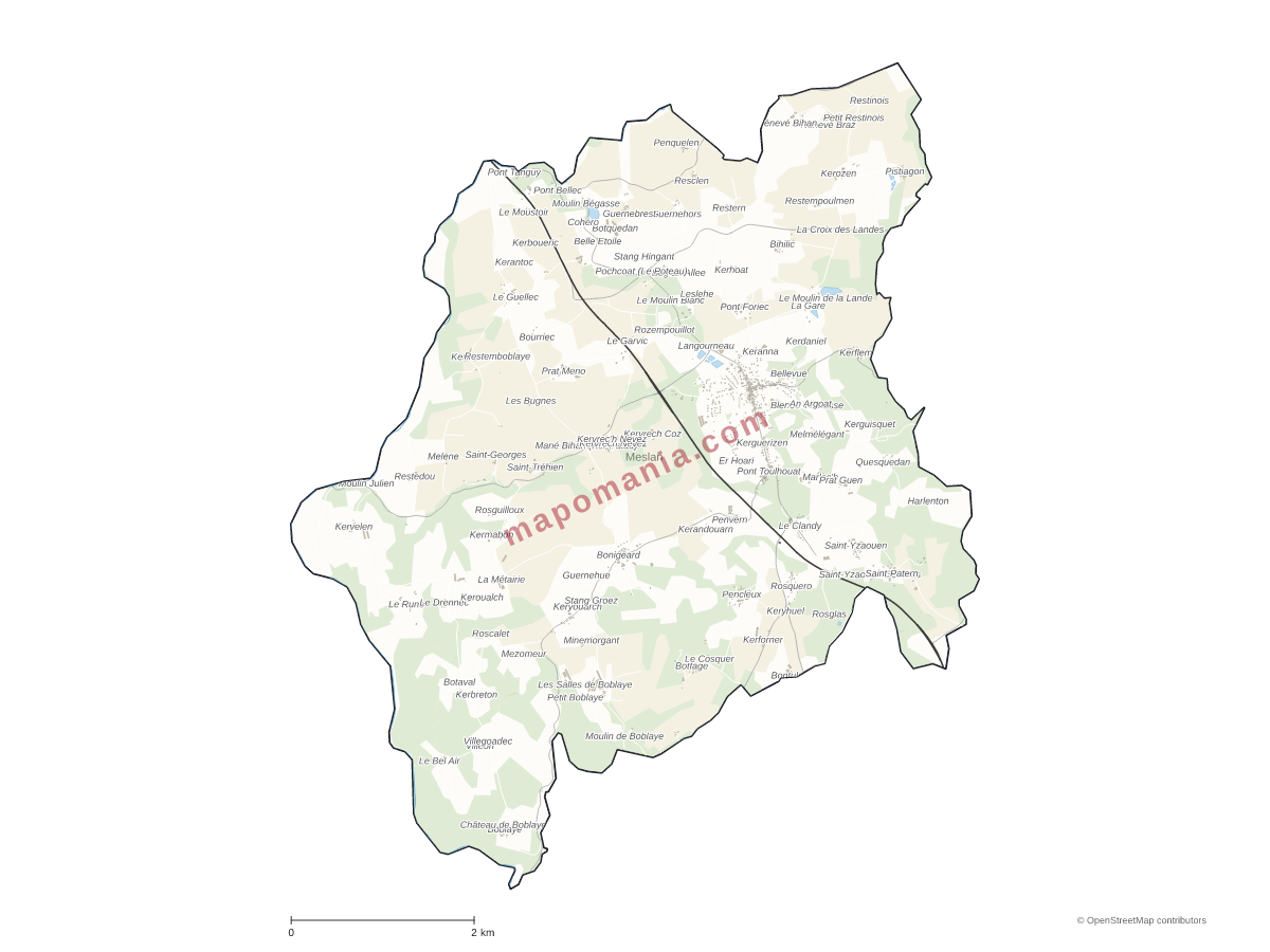 Carte de Meslan à personnaliser