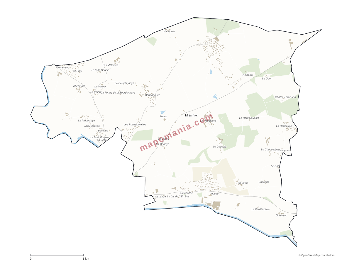 Carte de Missiriac à personnaliser