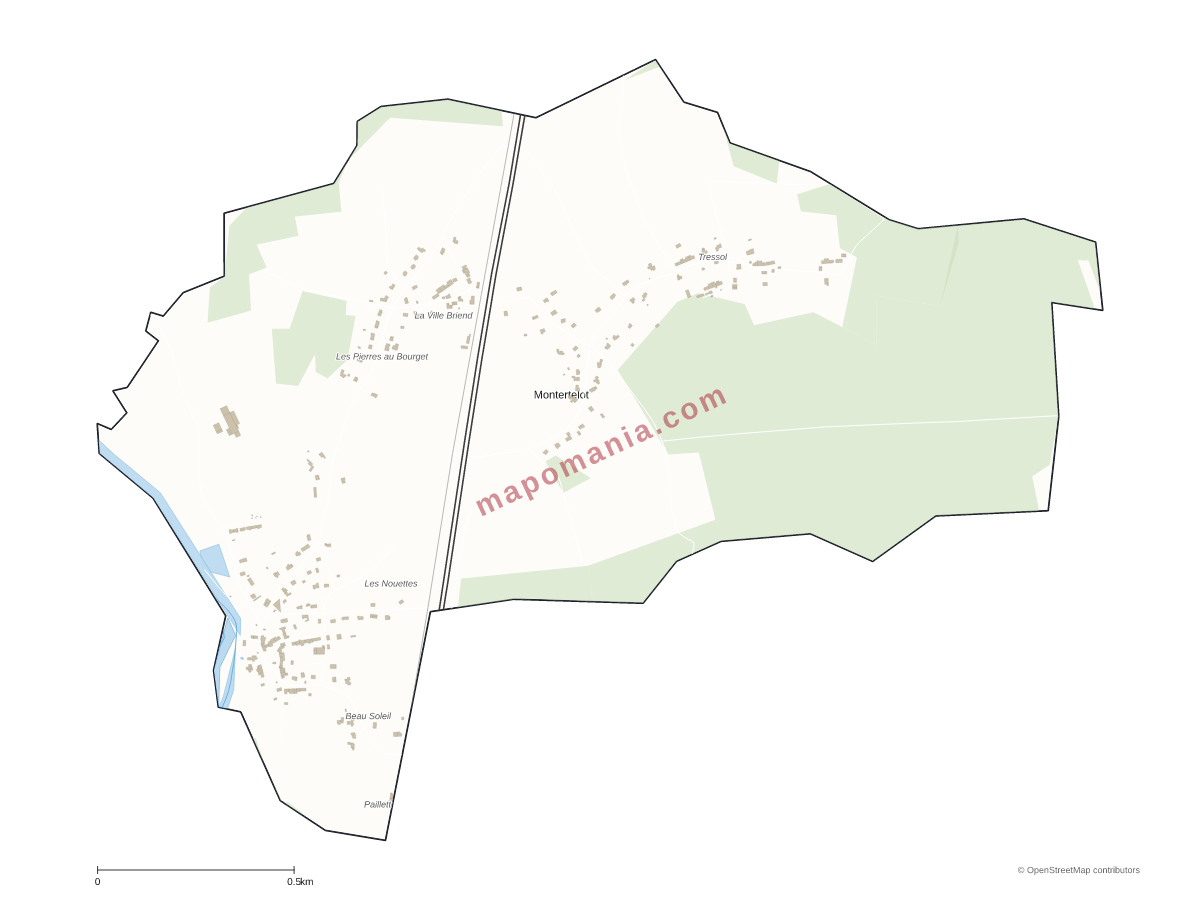 Carte de Montertelot à personnaliser