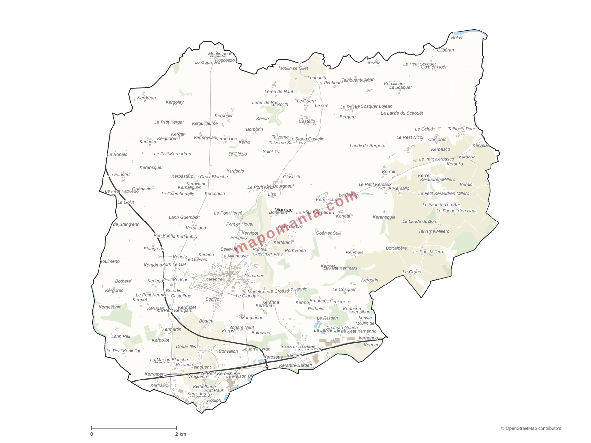 Carte de Moréac à personnaliser
