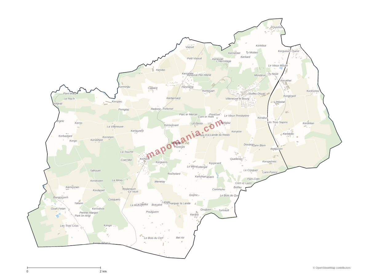 Carte de Moustoir-Ac à personnaliser