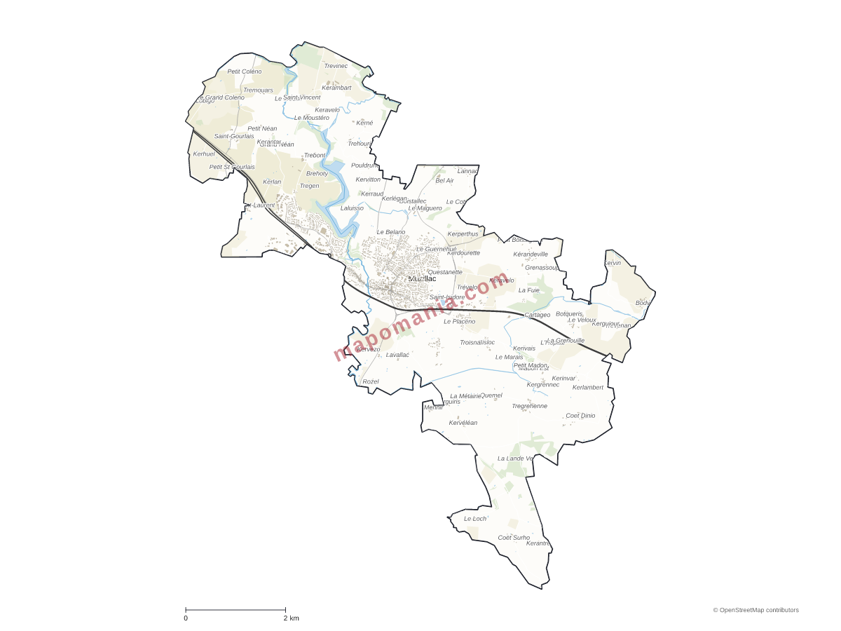 Carte de Muzillac à personnaliser