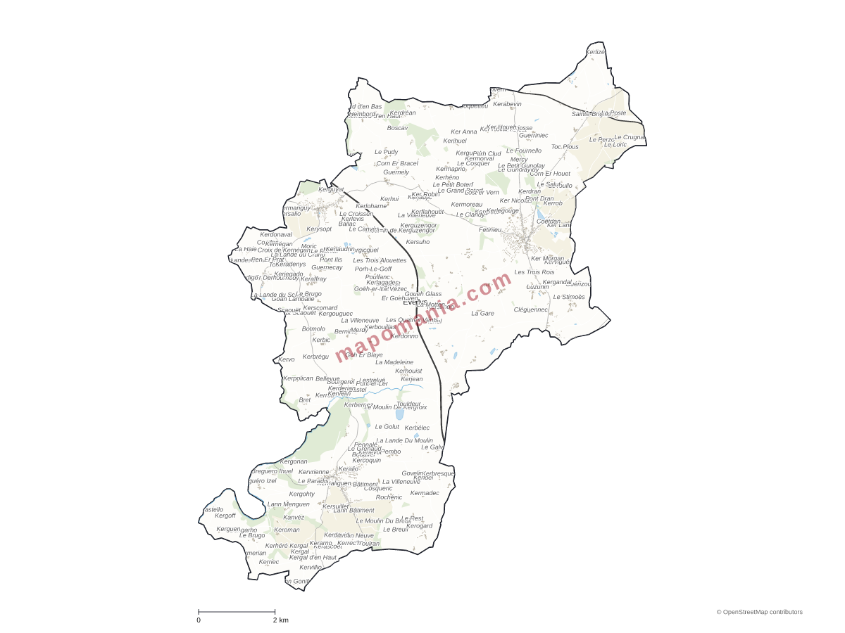 Carte de Évellys à personnaliser