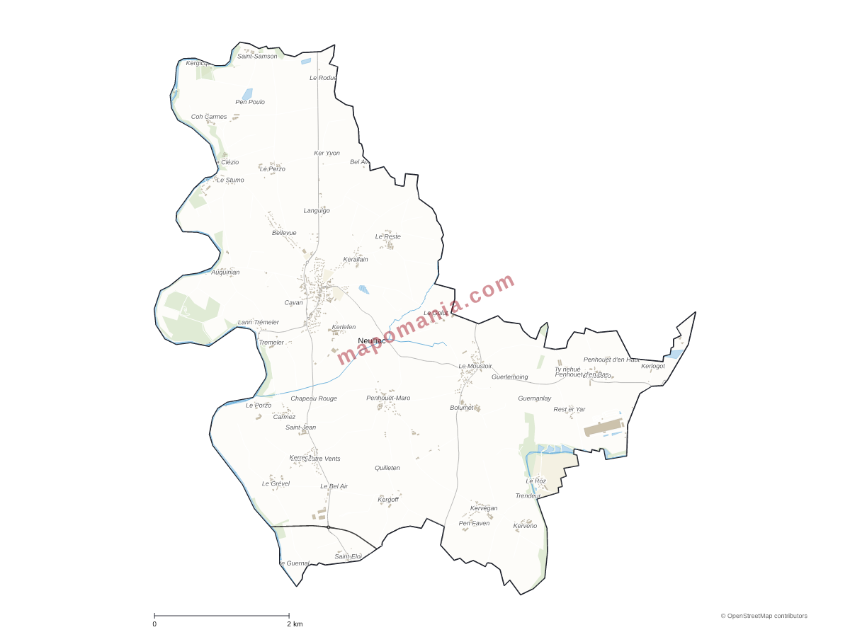 Carte de Neulliac à personnaliser