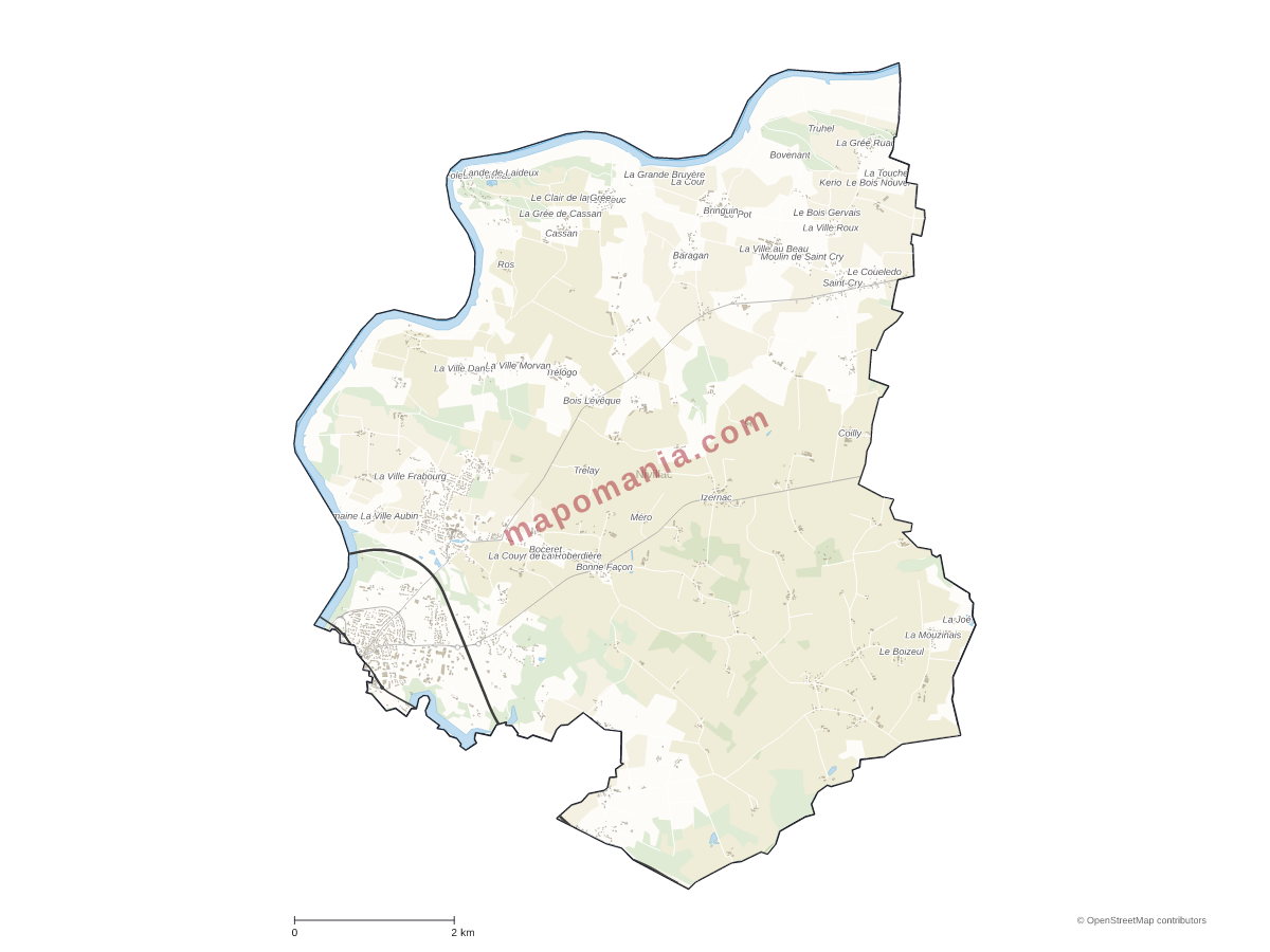 Carte de Nivillac à personnaliser