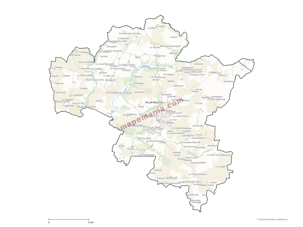 Carte de Noyal-Muzillac à personnaliser