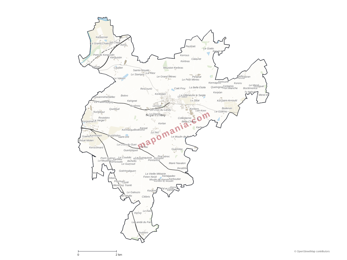 Carte de Noyal-Pontivy à personnaliser